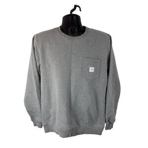 Makia Crewneck Sweatshirt Grey Size Large Terry Designed in Helsinki Finland
